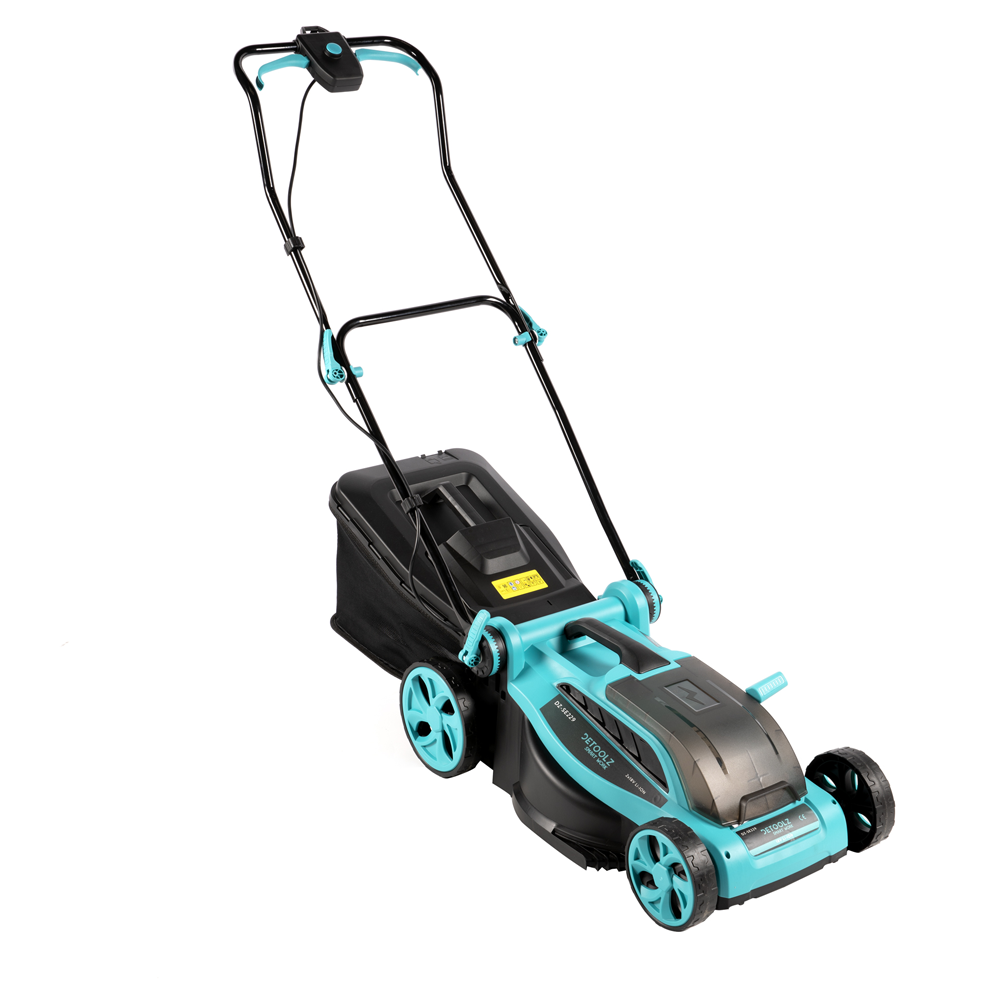 Oferte la Masina electrica de tuns gazon Detoolz DZSE229, alimentare cu acumulator, 18 V, 4 Ah, 38 cm, fara acumulator si incarcator inclus