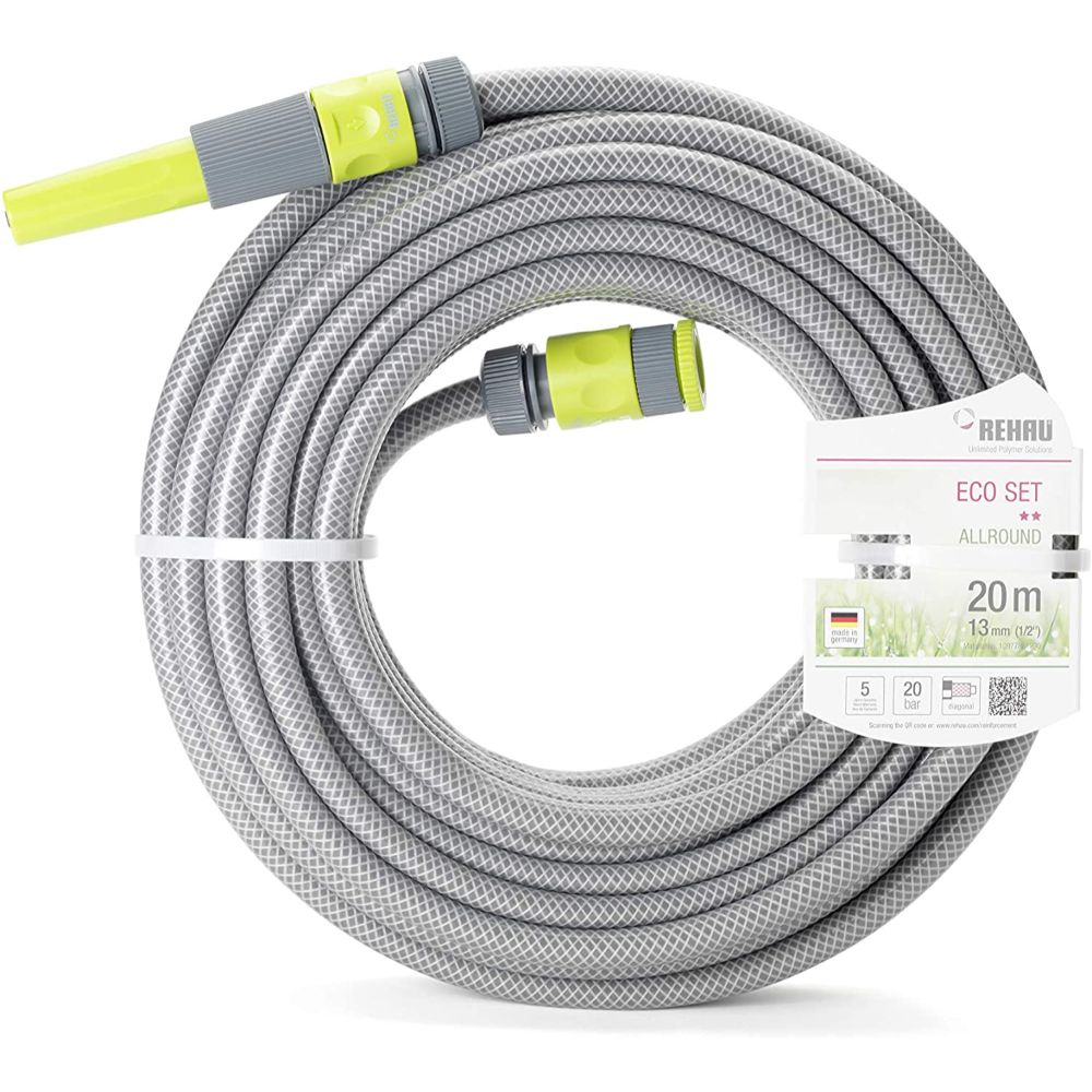 Oferte la Furtun de gradina Rehau Eco Line, armat, utilizare normala, gri, 1/2 inch, 20 m