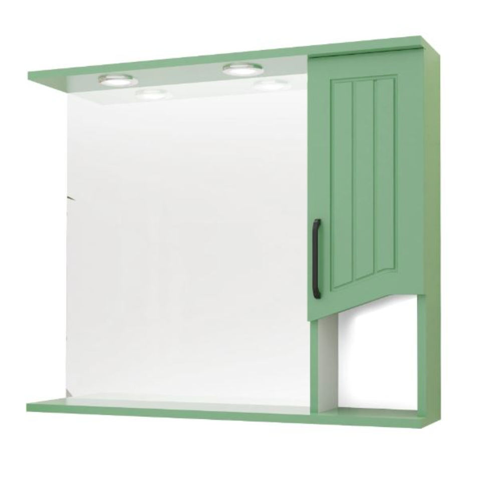 Oferte la Oglinda cu dulap Sanitop Zelena, PAL/MDF, 1 usa, 1 raft, verde, 80 x 70 x 16 cm