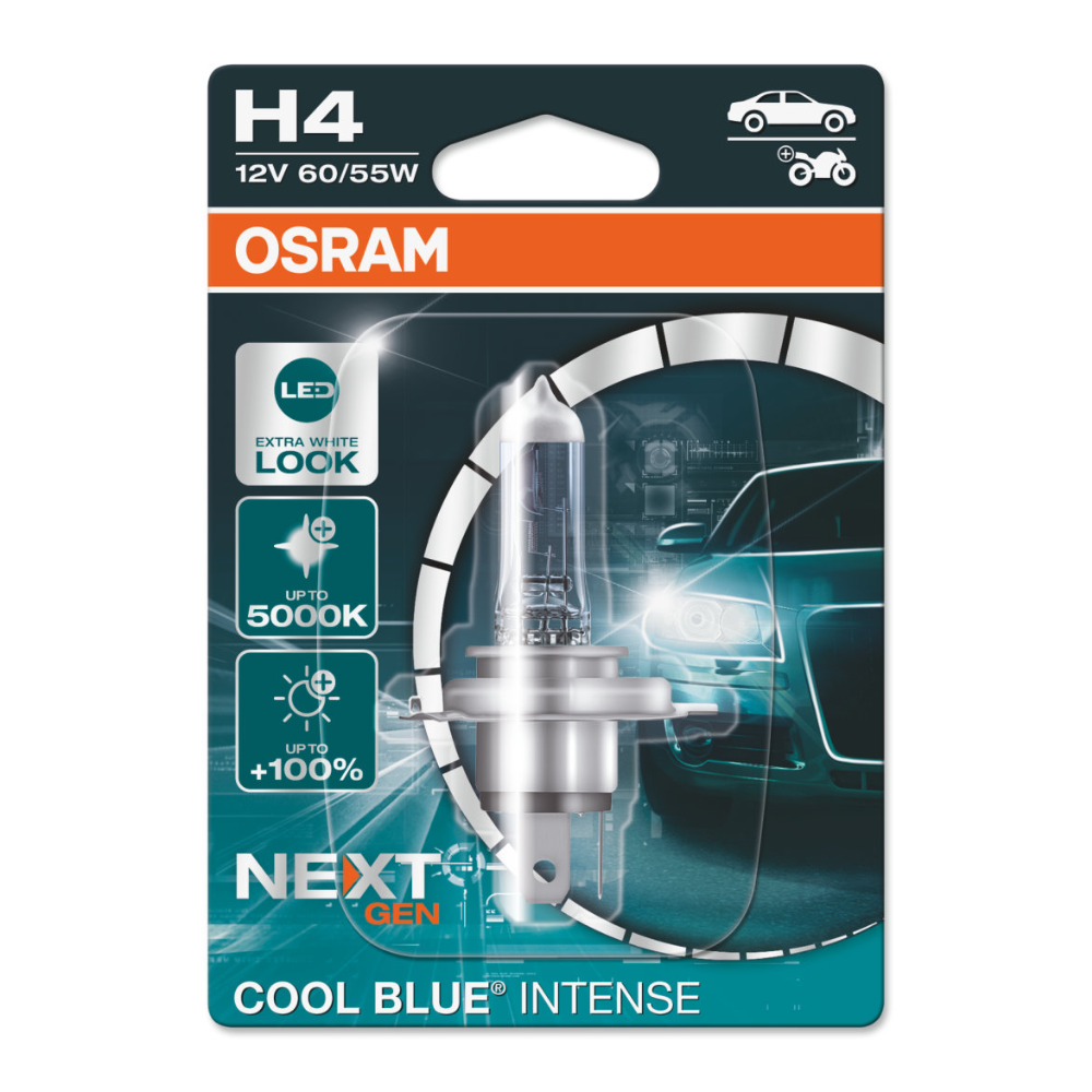 Oferte la Bec auto far halogen Osram H4 Cool Blue Next Generation, 60/55w, 12v