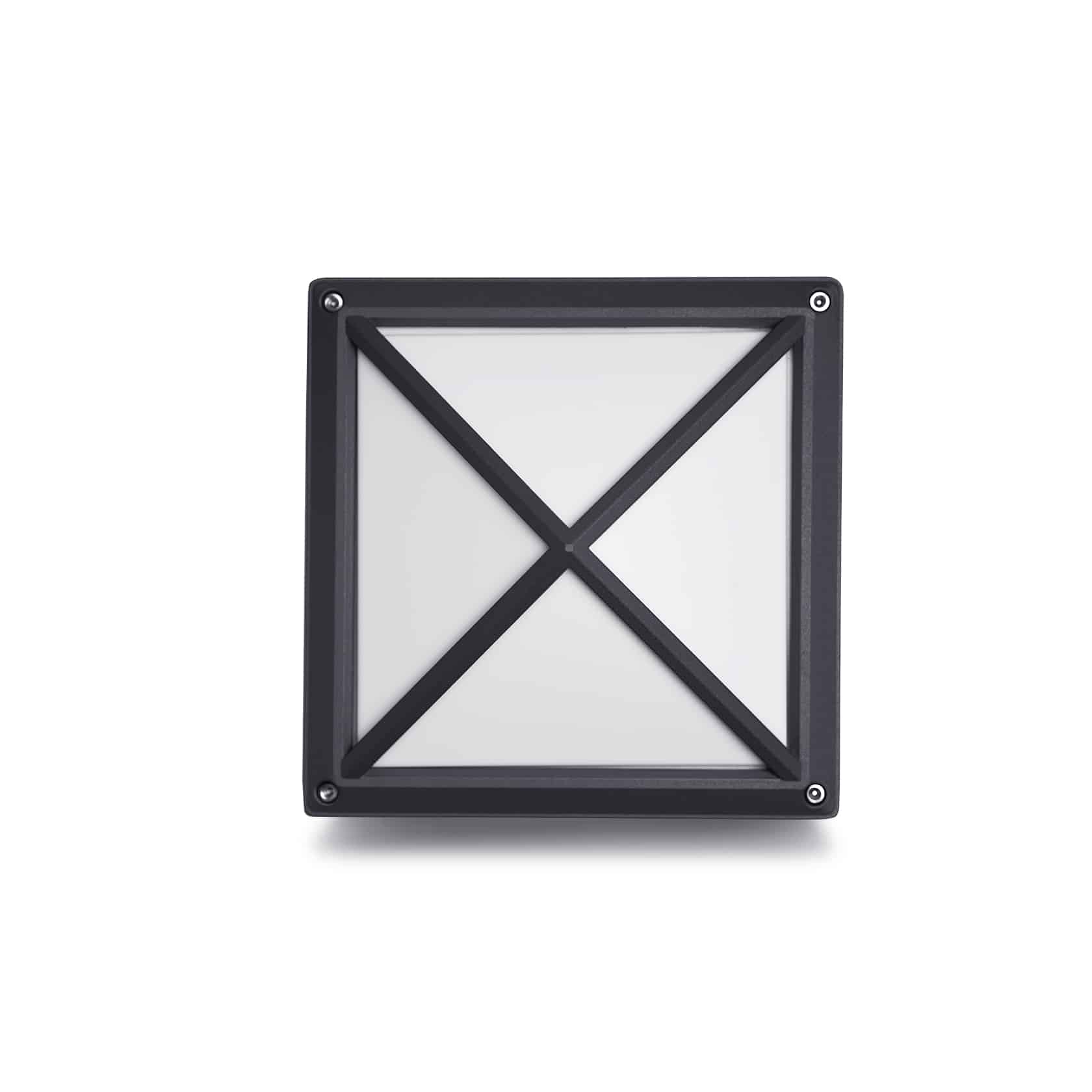 Oferte la  Aplica perete Hepol 1XE27, otel inoxidabil, 1 x E27, 18 W, antracit, forma patrata, 215 x 215 x 118 cm 