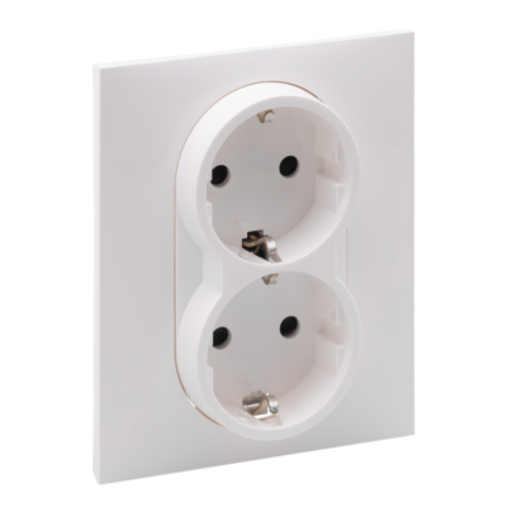 Oferte la Priza dubla 2X2P+T Legrand Suno cu protectie copii, 250 V, alb