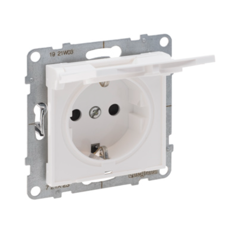 Oferte la Priza simpla cu capac Legrand Suno 2P+T, 250 V, alb
