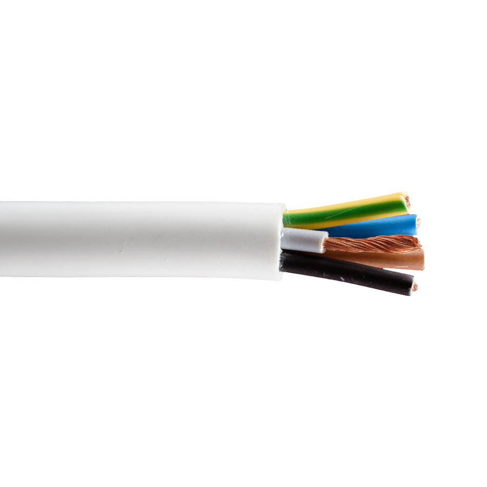 Oferte la Conductor Flexibil MYYM H05VV-F, 5 x 2.5 mm2, izolatie PVC, alb, cupru, 50 m