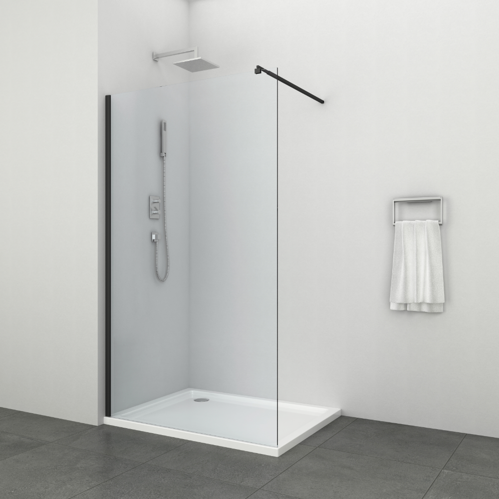 Oferte la Paravan dus walk in Sanotechnik Sanoflex Young Black BF80, sticla 6mm, 77 x 195 cm