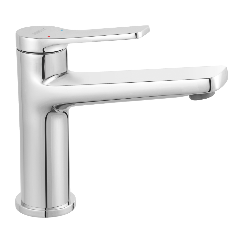 Oferte la  Baterie lavoar Ferro Stratos BSC2, monocomanda, alama, argintiu, 25 mm