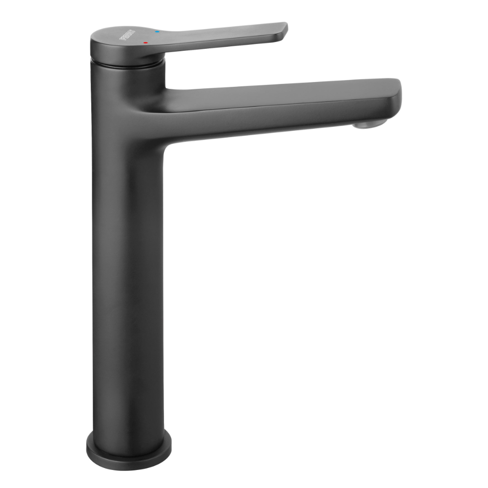 Oferte la Baterie inalta lavoar Ferro Stratos BSC2LBL, monocomanda, alama, negru, 25 mm
