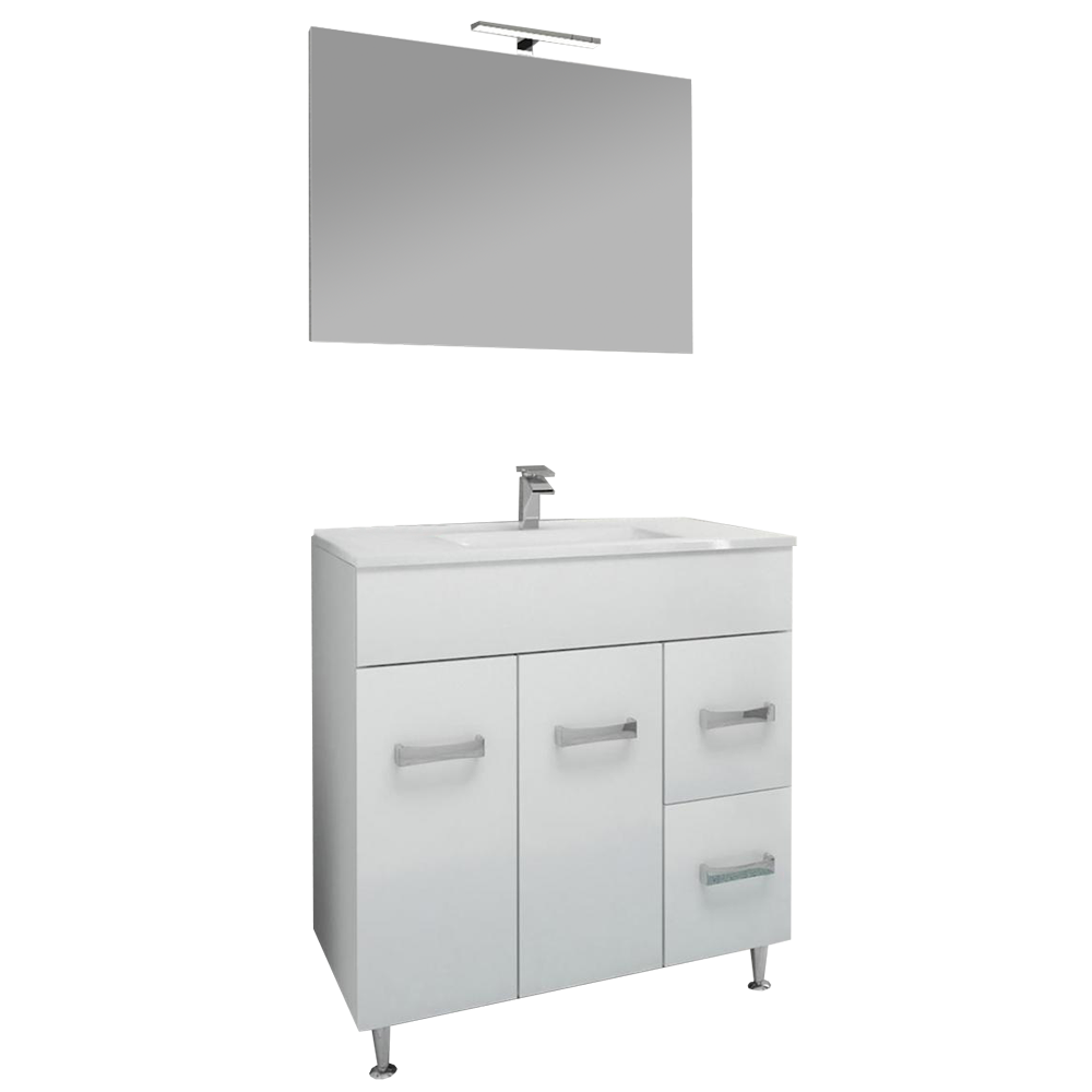 Oferte la Mobilier baie Savini Due Madrid, baza cu lavoar, alb lucios, 81 x 47 x 86 cm
