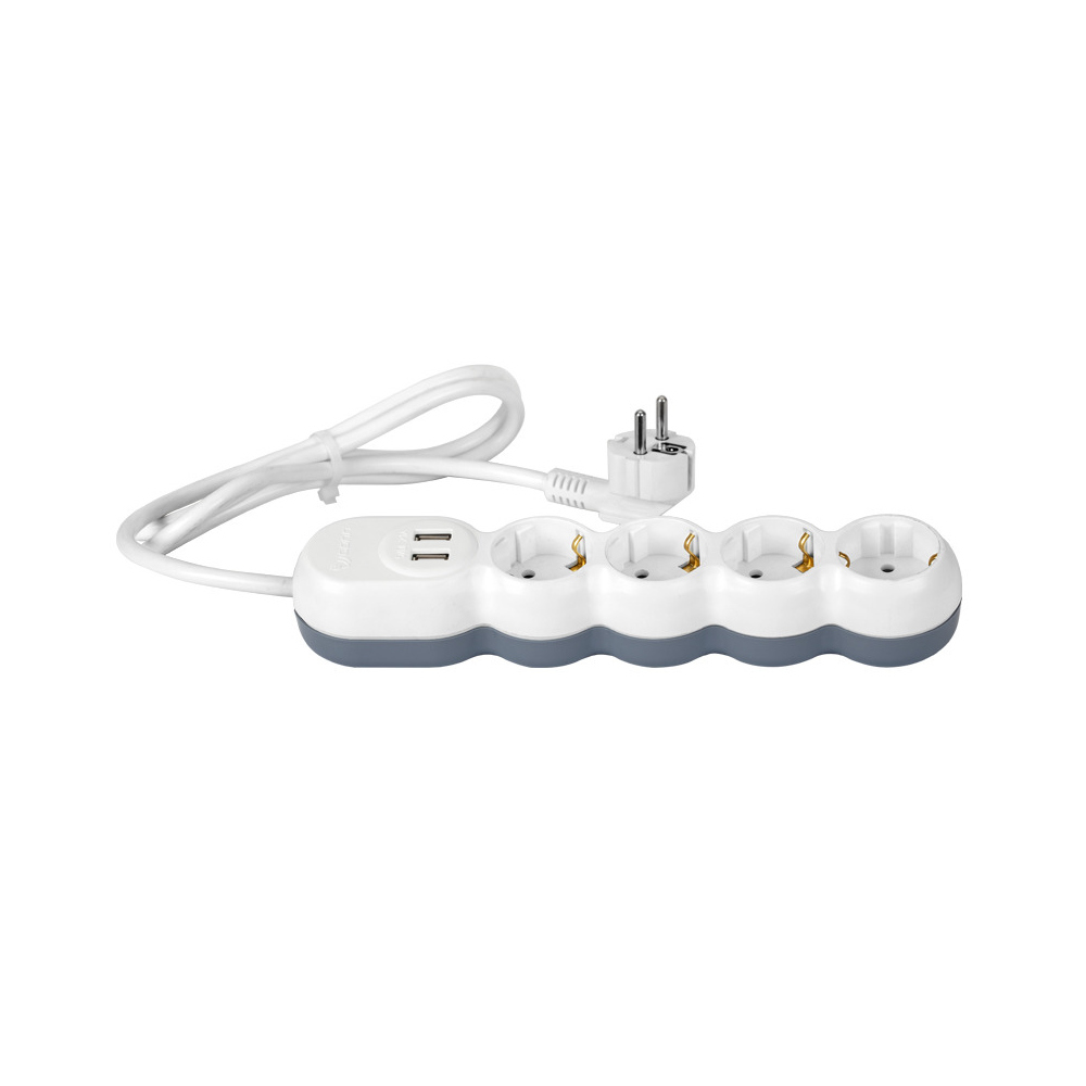 Oferte la Prelungitor 4 prize Wconn, 3 x 1.5 mm2, IP20, protectie copii, alb, 2 m