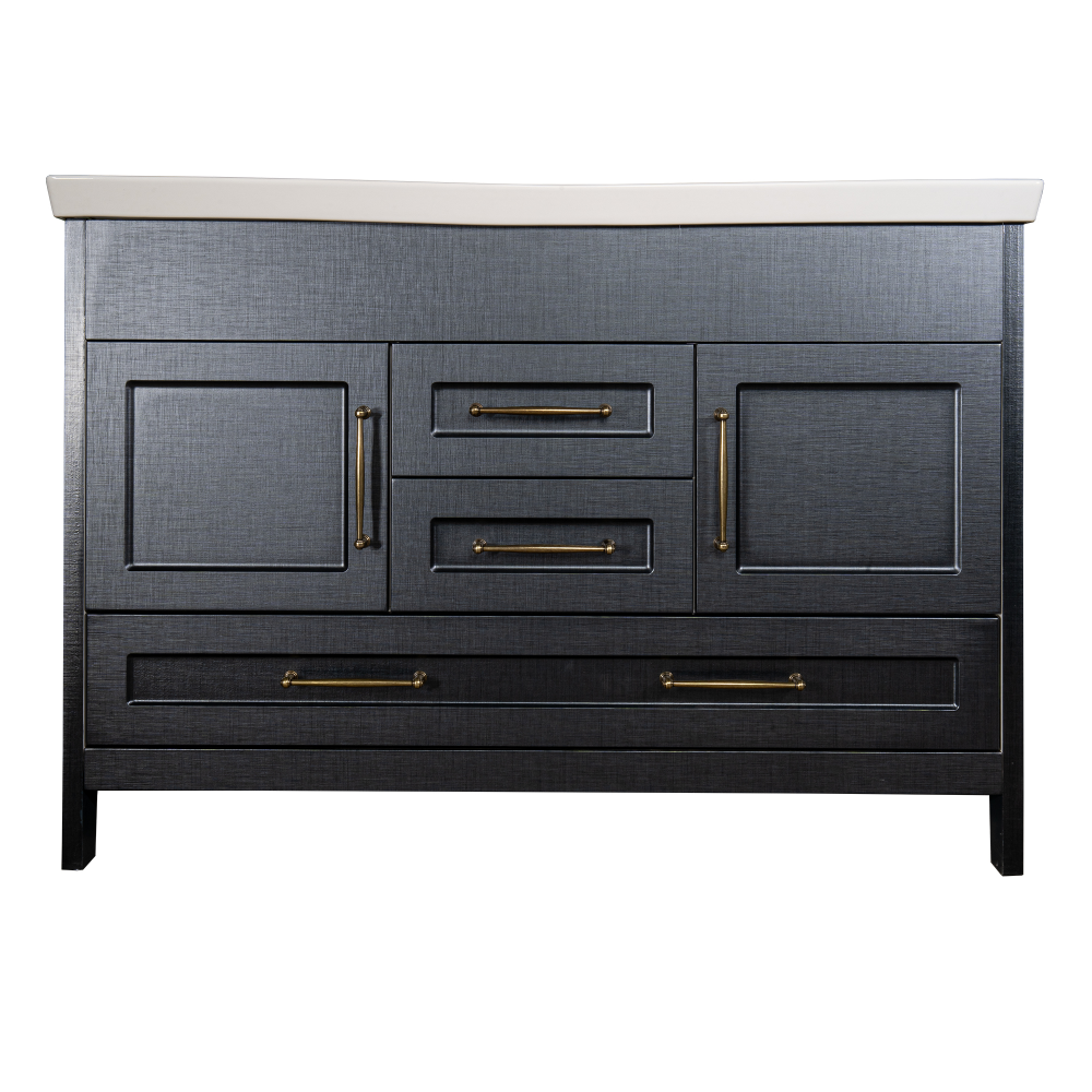 Oferte la Baza cu lavoar dublu Sanitop Monart, MDF-PAL, gri, 120 x 45 x 81 cm