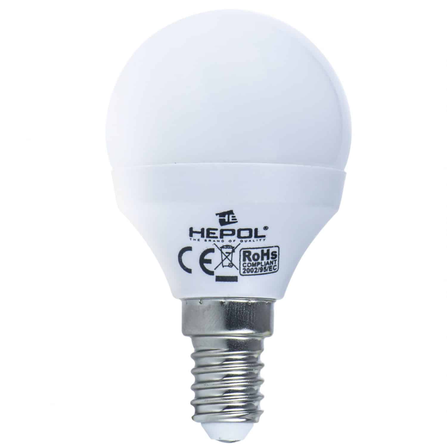 Oferte la Bec LED Hepol, glob, E14, 4 W, 350 lm, lumina calda 3000 K