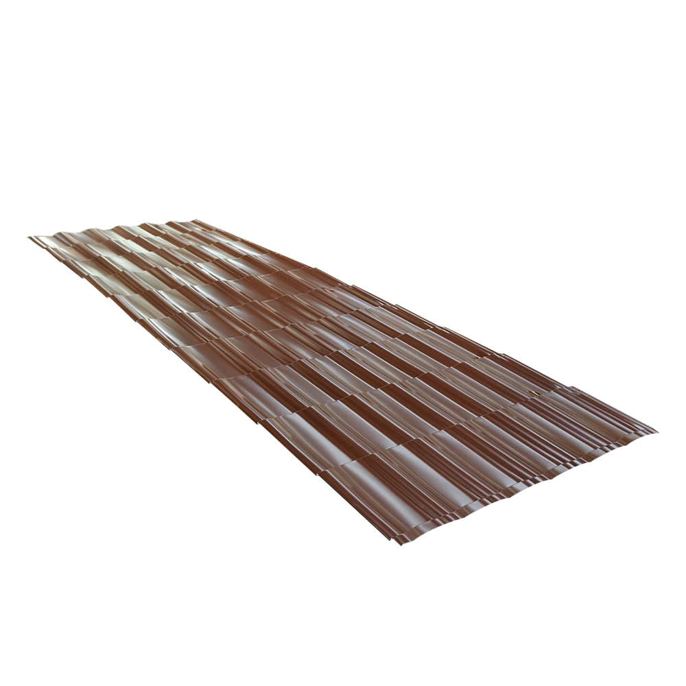 Oferte la Tigla metalica Durako Riva, maro, RAL 8017, finisaj mat structurat, 0.45 mm, 3545 x 1180 mm 