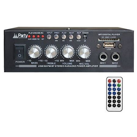Oferte la Amplificator Karaoke 2x 25W Bluetooth/USB/SD/AUX Telecomanda Negru