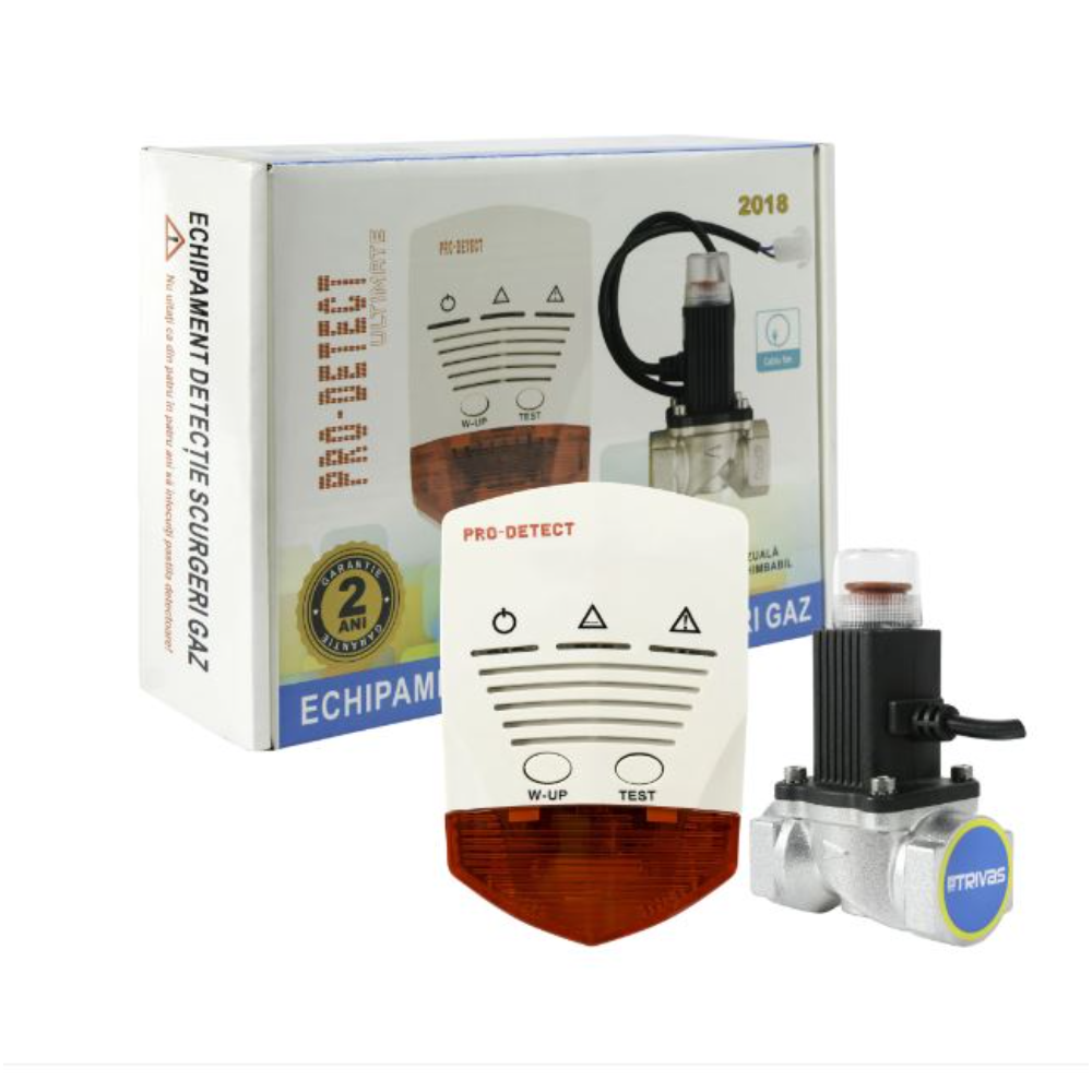 Oferte la  Kit Detector gaz cu electrovalva Pro Detect TVG-GN DCF80, 3/4, montaj perete, 220 V, 125 × 85 × 45 mm