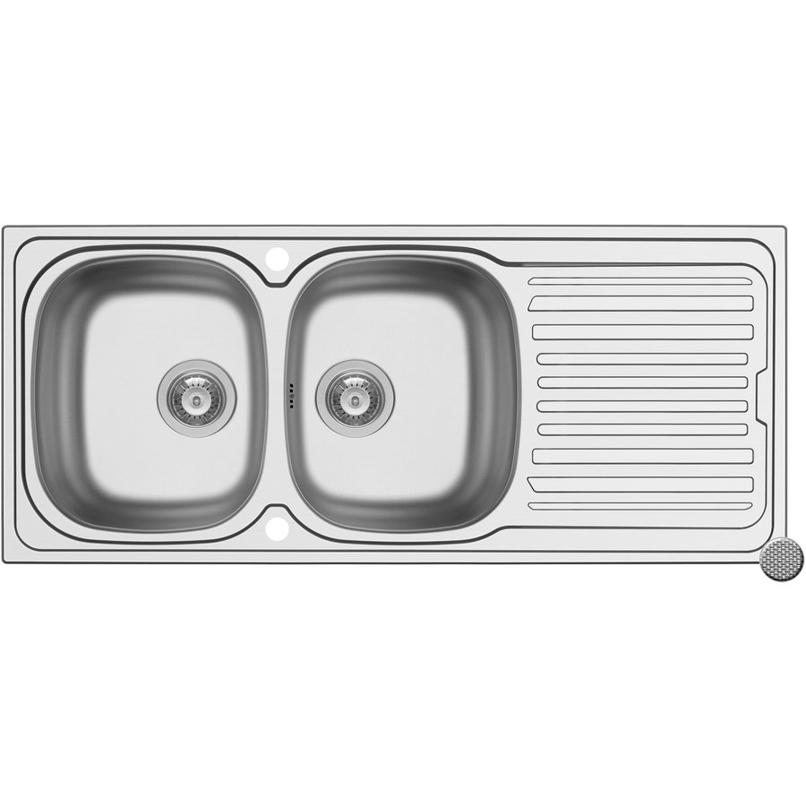 Oferte la Chiuveta bucatarie Aurora 116x50 2B1D LN Inox
