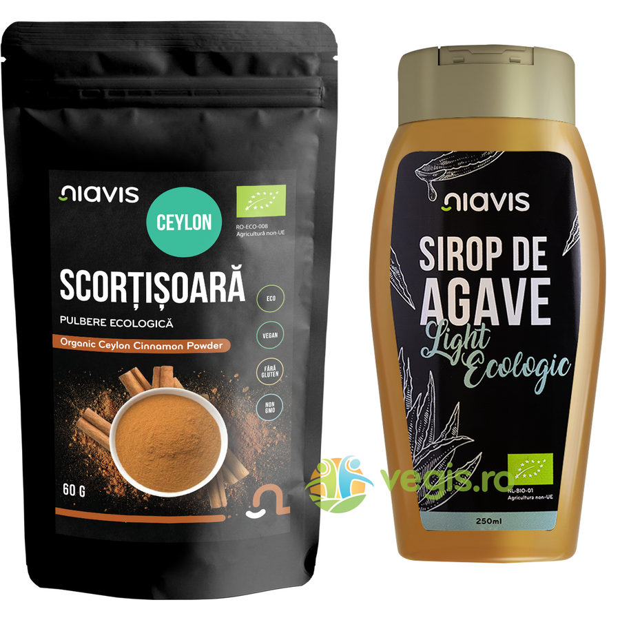 Oferte la Pachet Scortisoara Ceylon Pulbere Ecologica/Bio 60g + Sirop de Agave Light Ecologic/Bio 250ml/350g