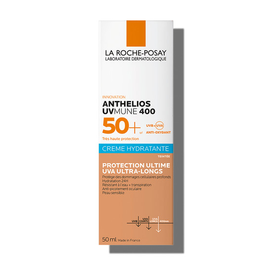 Oferte la Crema hidratanta cu pigment de culoare pentru protectie solara SPF 50+ La Roche-Posay Anthelios UV-MUNE, 50 ml