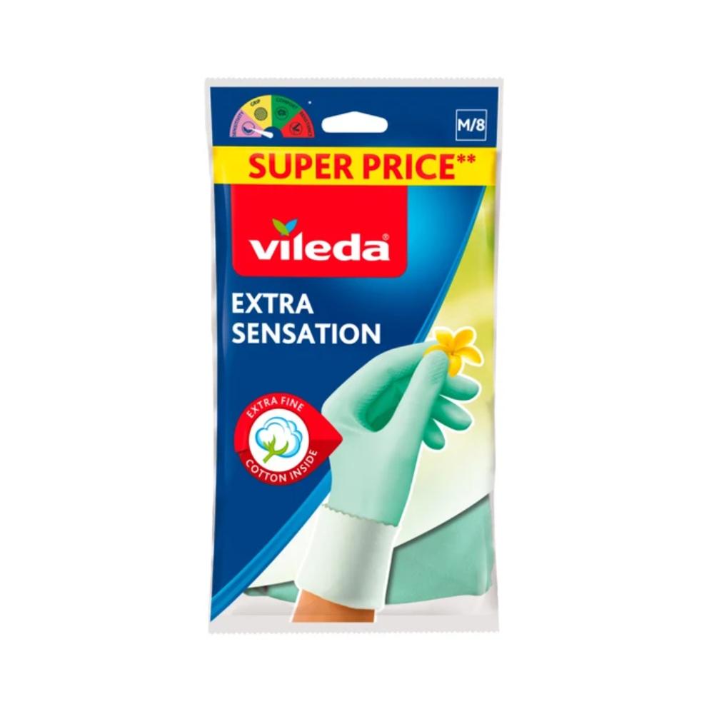 Oferte la Manusi menaj Vileda Extra Sensation, cauciuc, alb, M
