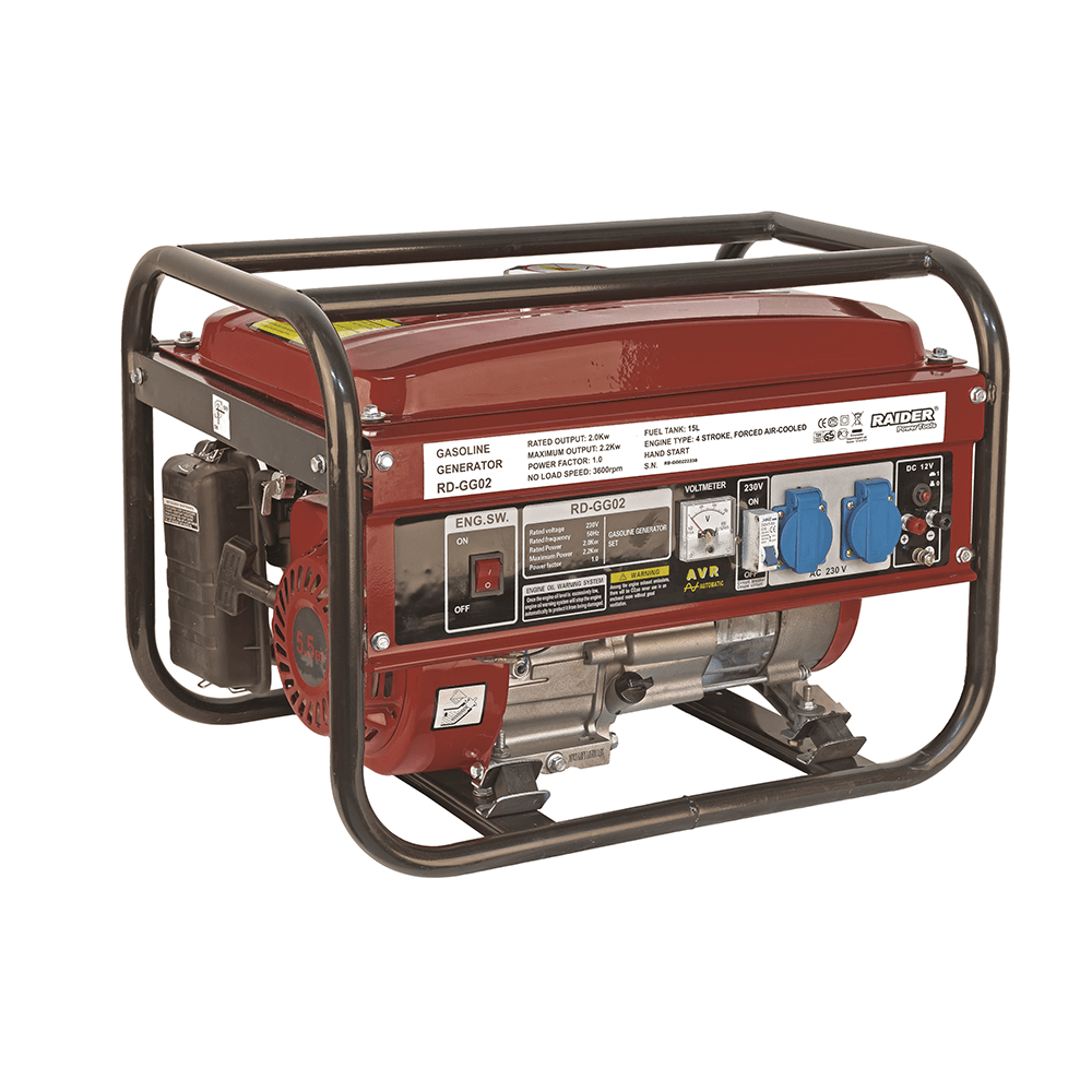 Oferte la Generator curent electric Raider RD-GG02, benzina, 2 kW, 220 V, capacitate rezervor 14 l