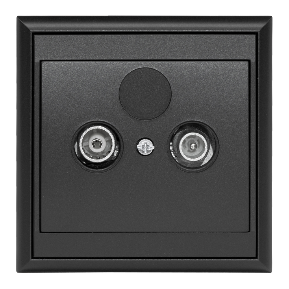 Oferte la Priza RTV Luna, interior, incastrata, rama inclusa, negru mat, montaj ingropat