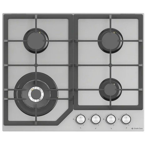 Oferte la Plita Incorporabila PG660 Parma Glass 4 Arzatoare Gaz Wok 2 Gratare Fonta Aprindere Electrica Sticla Gri