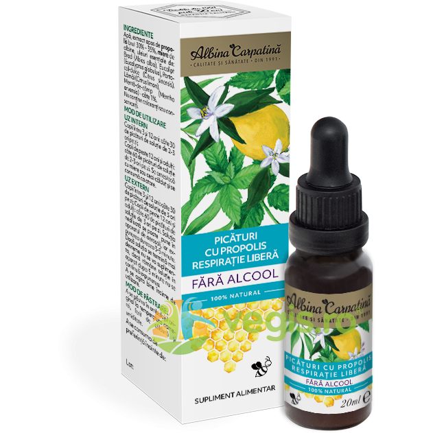 Oferte la Picaturi cu Propolis Respiratie Libera fara Alcool 20ml