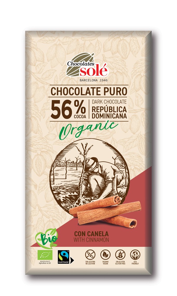 Oferte la Ciocolata neagra bio cu scortisoara, 100g Chocolates Sole