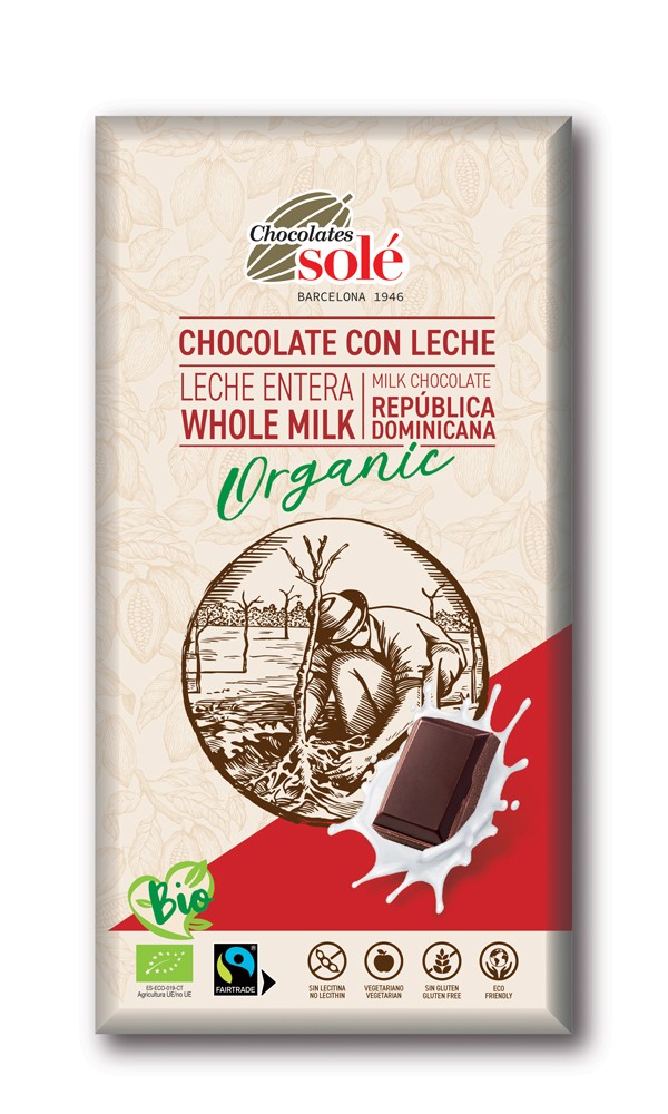 Oferte la Ciocolata cu lapte bio si fairtrade, 100g Chocolates Sole