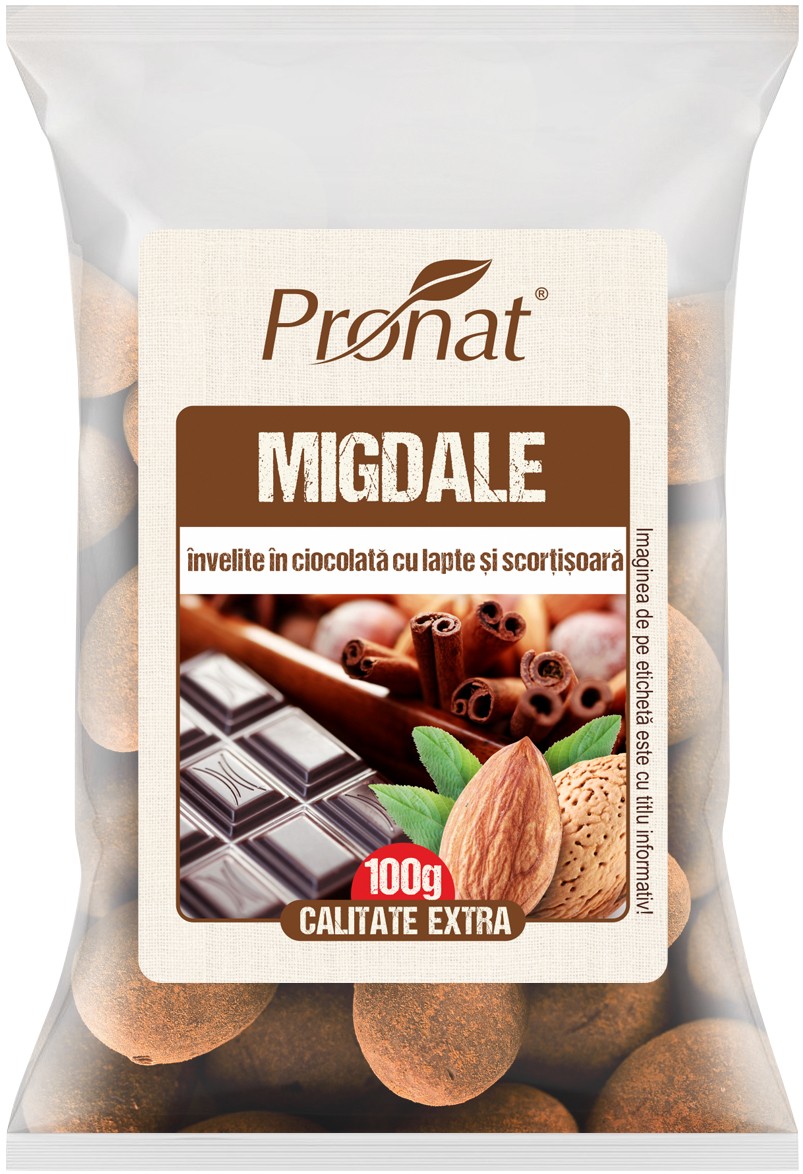 Oferte la Migdale invelite in ciocolata cu lapte si scortisoara, 100g Esential