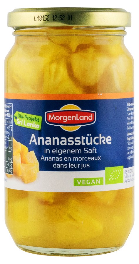 Oferte la Ananas bio bucati in suc propriu, 350g Morgenland