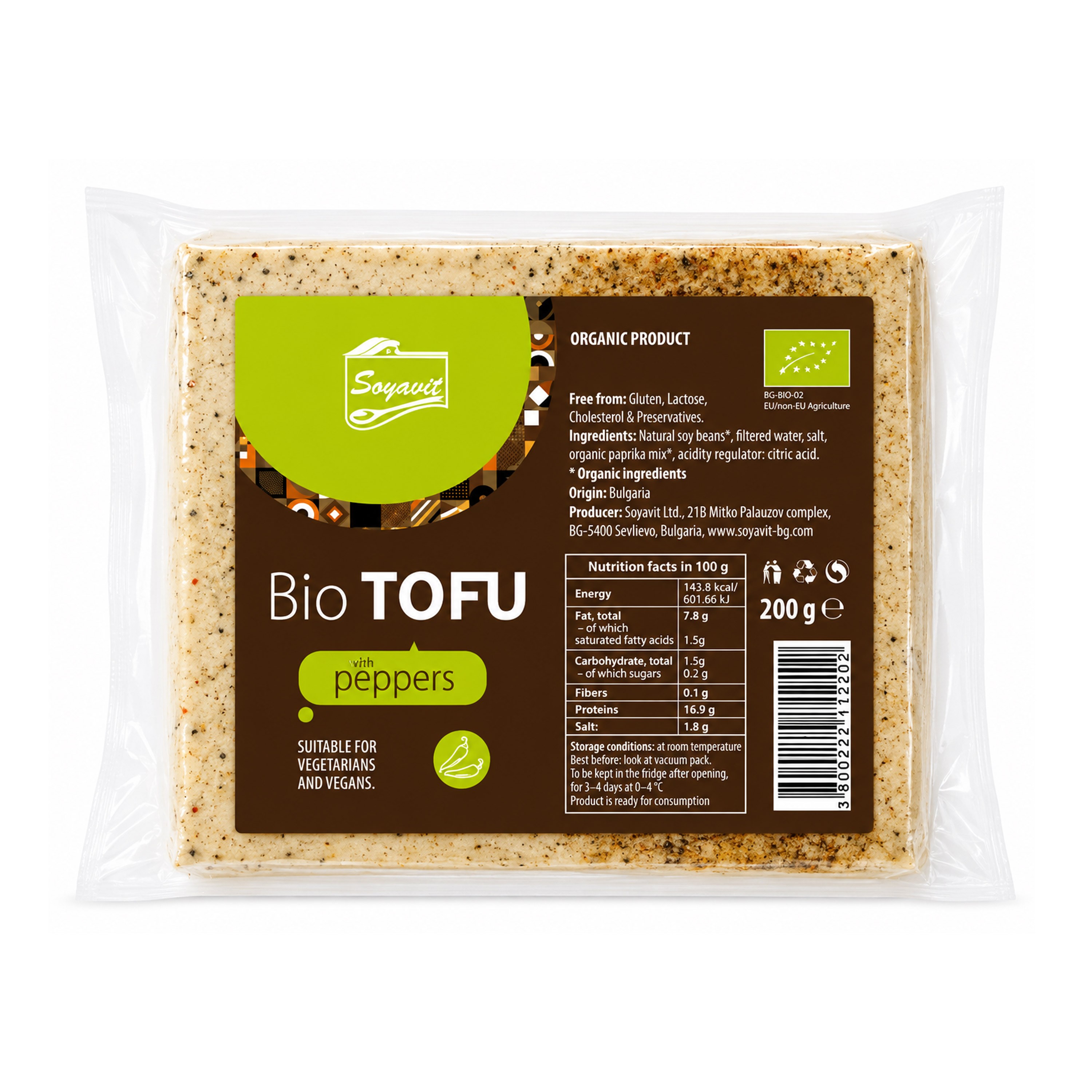 Oferte la Tofu bio cu ardei, 200g Soyavit