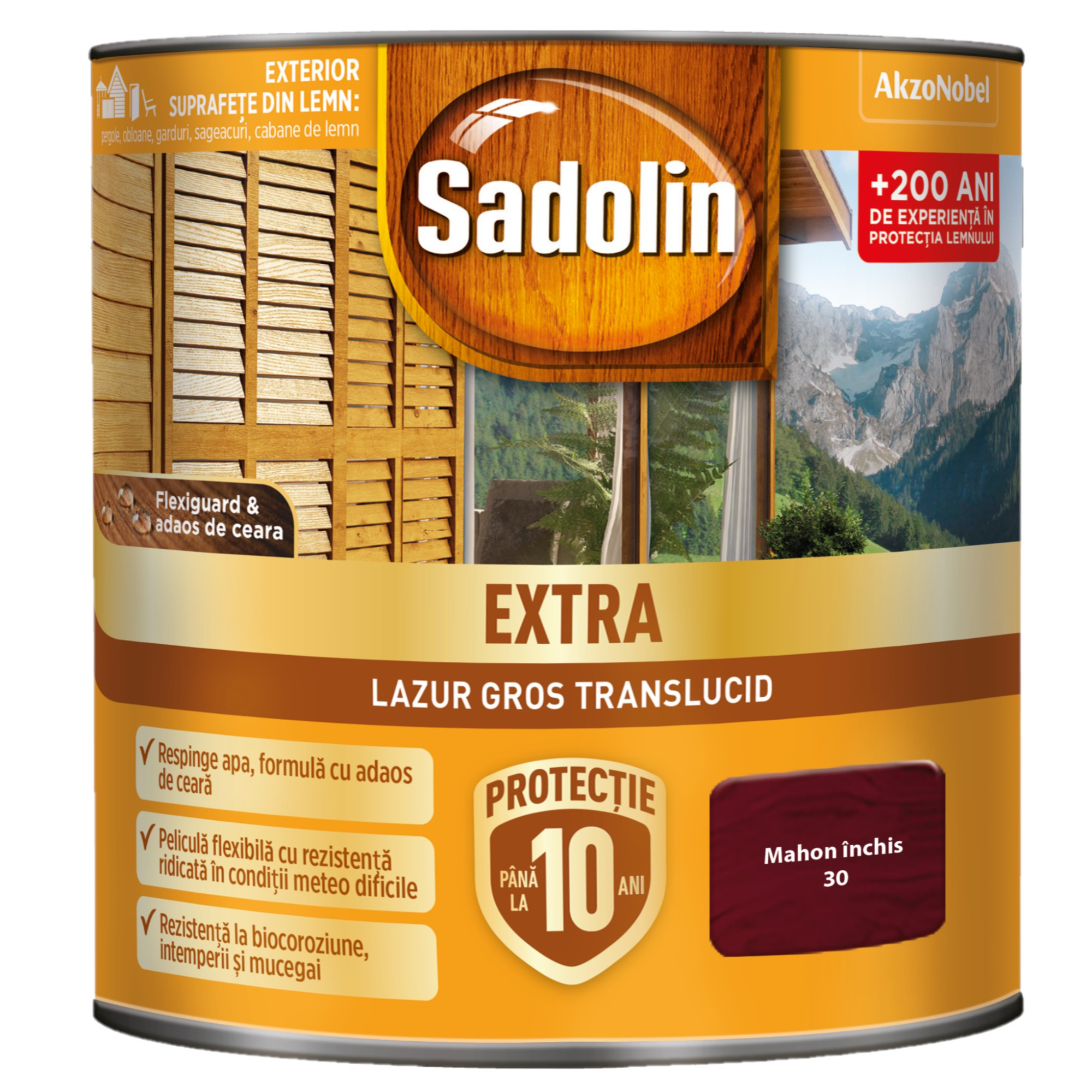 Oferte la Lazura pentru lemn, Sadolin Extra, mahon inchis, exterior, 0.75 l