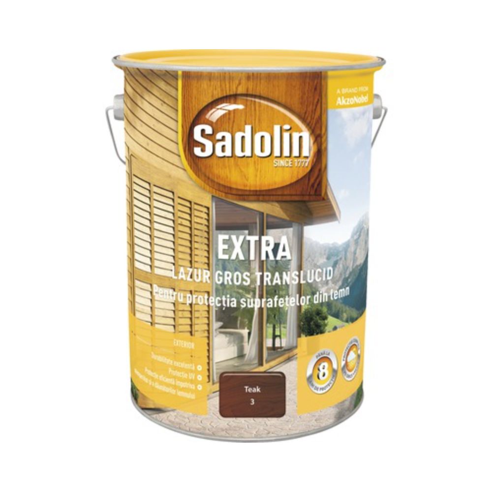 Oferte la Lazura pentru lemn, Sadolin Extra, teak, exterior, 5 l
