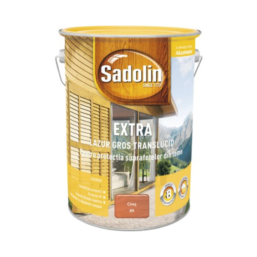 Oferte la Lazura pentru lemn, Sadolin Extra, exterior, cires, 5 l