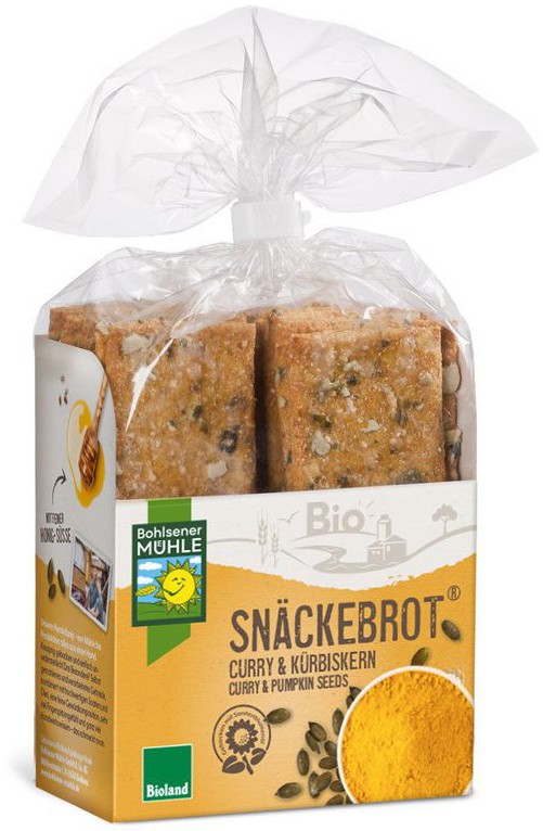 Oferte la Paine bio crocanta cu seminte de dovleac si curry, 200g Bohlsener Muhle