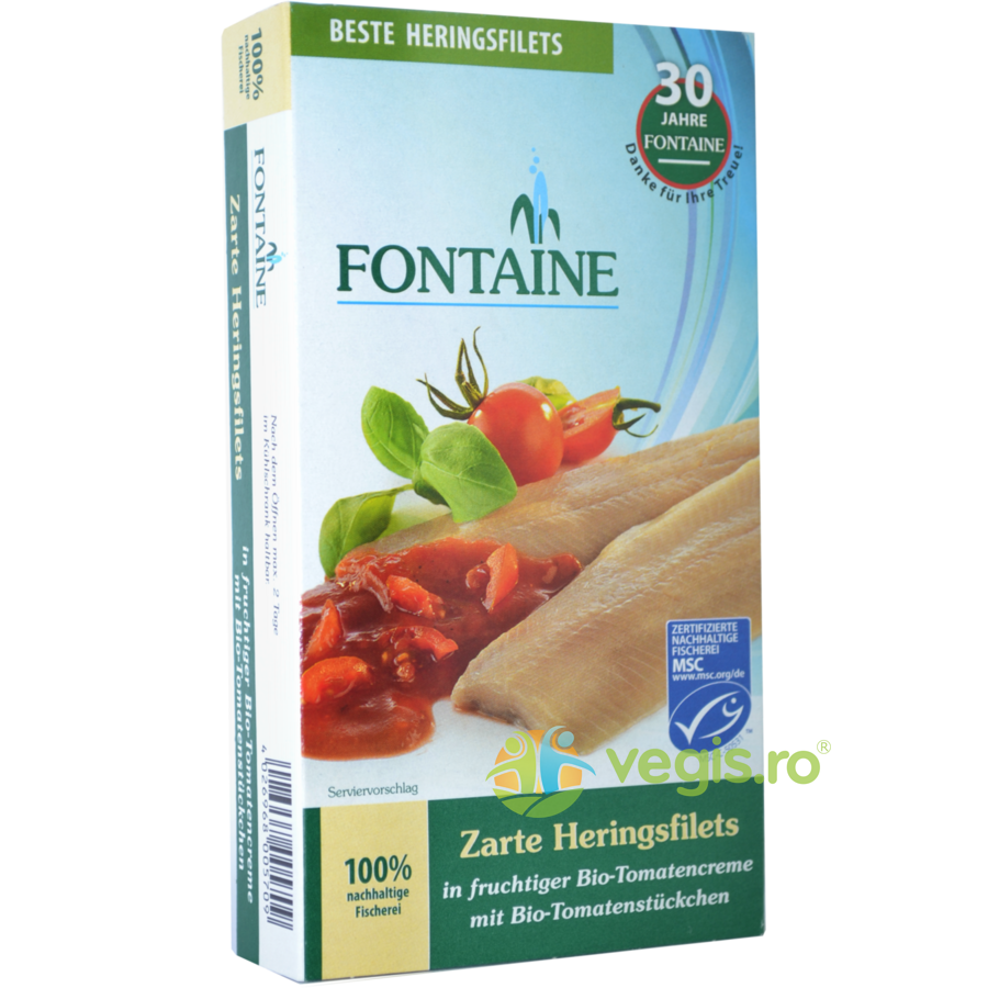 Oferte la FIle de Hering in Sos Bio de Tomate cu Bucati de Tomate 200g