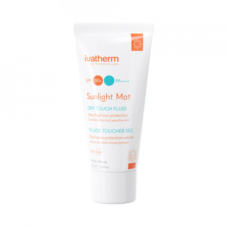 Oferte la Crema protectie solara SPF50+ Sunlight Mat Dry Touch Ivatherm, piele mixta sau grasa, 50 ml