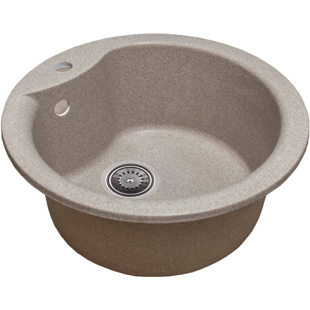 Oferte la Chiuveta bucatarie Hausberg Pi, granit-compozit, bej, 1 cuva rotunda, 49 cm