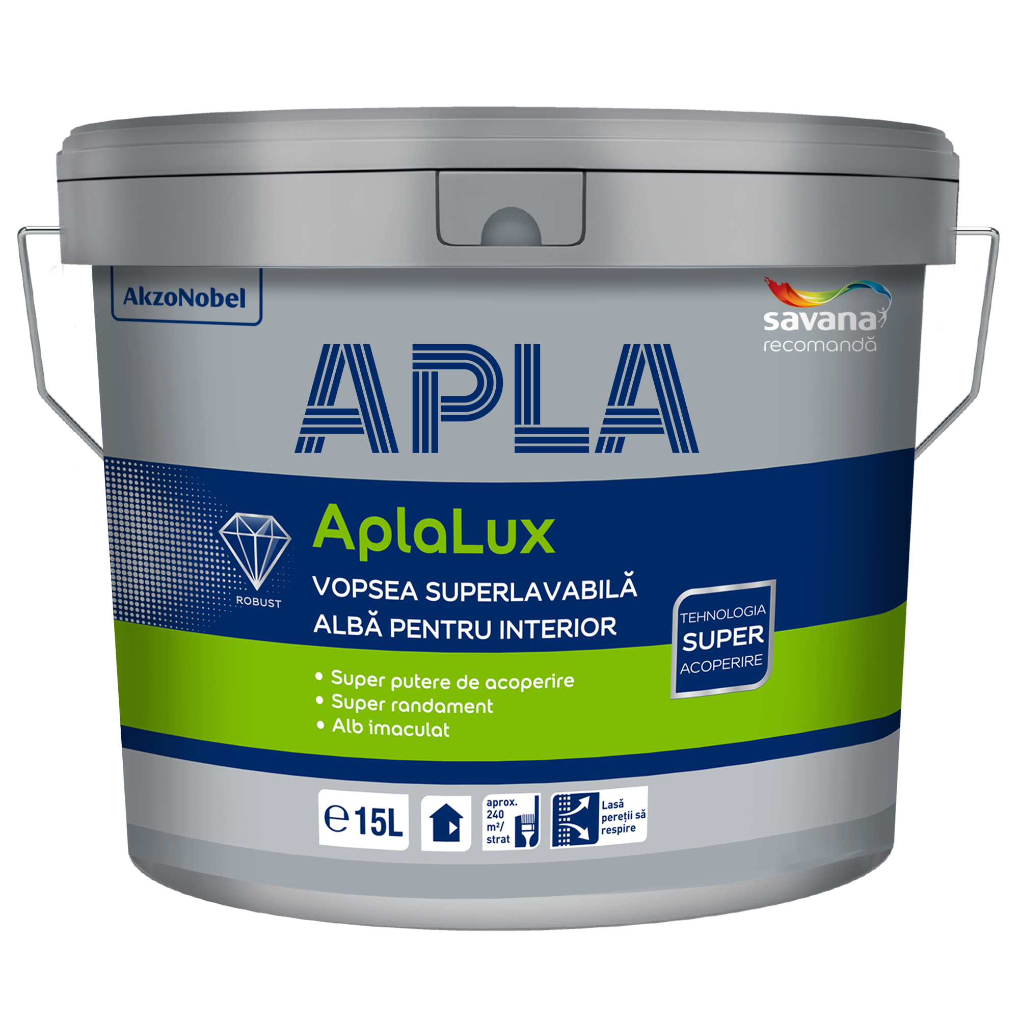 Oferte la Vopsea lavabila interior Aplalux, alb, 15 l + 10%