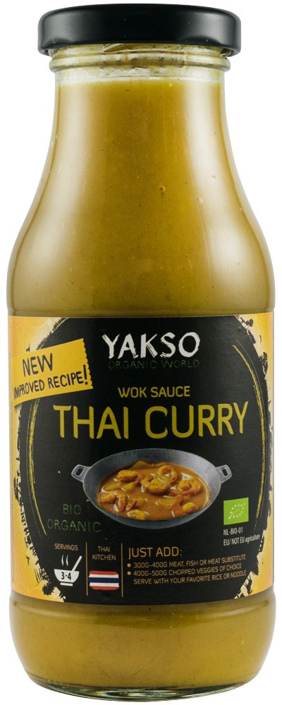 Oferte la Sos bio pentru wok Thai Curry, 240ml Yakso