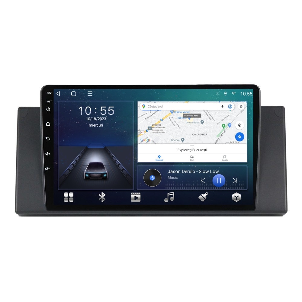 Oferte la Navigatie dedicata cu Android BMW Seria 5 (E39) 1995 - 2003, 2GB RAM, Radio GPS Dual Zone, Display HD QLED 9" Touchscreen, Internet Wi-Fi si slot SIM 4G, Bluetooth, MirrorLink, USB