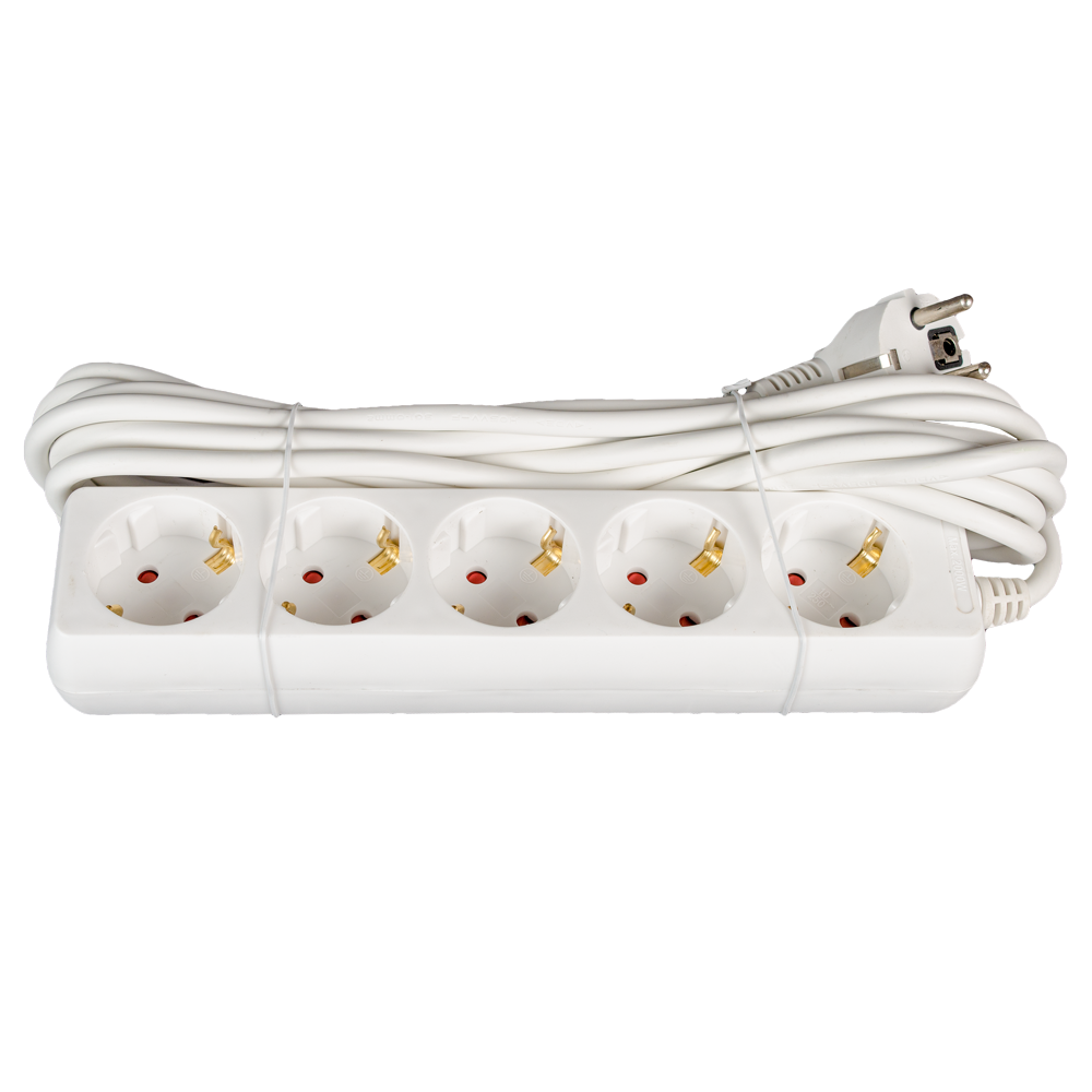 Oferte la Prelungitor cu 5 prize Schuko, cablu 3 x 1 mm si lungime de 5 m, protectie copii, alb