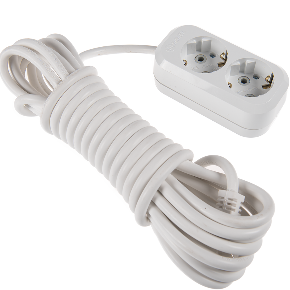 Oferte la Prelungitor cu 2 prize Makel MGP517, IP20, alb, 7m