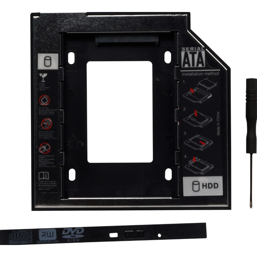 Oferte la Rack Intern Tip Caddy 12.7mm 5.25inch La 2.5inch S-ATA Interfata PC S-ATA Metal Negru
