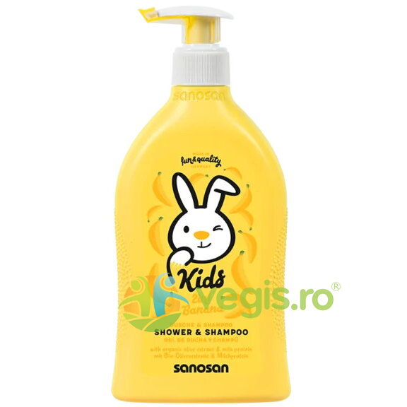 Oferte la Gel de Dus si Sampon cu Pompita pentru Copii cu Aroma de Banane 400ml