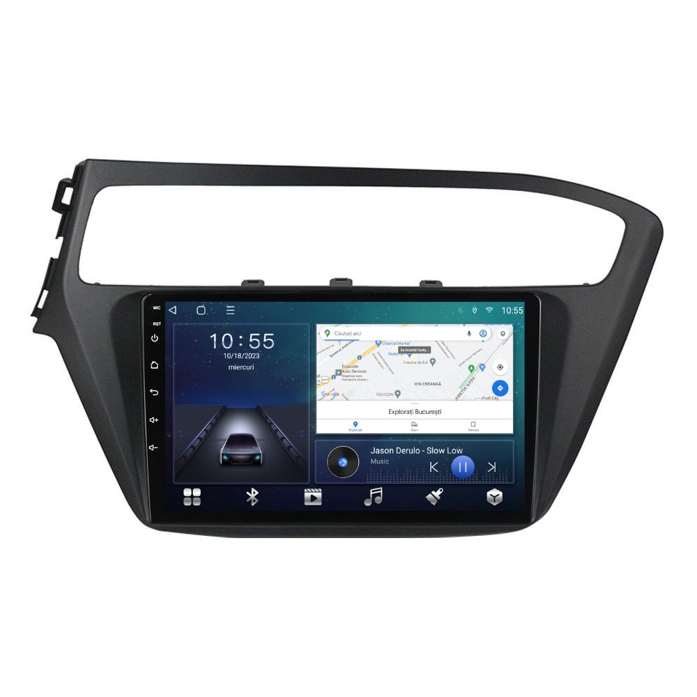 Oferte la Navigatie dedicata cu Android Hyundai i20 2018 - 2020, 2GB RAM, Radio GPS Dual Zone, Display HD QLED 9" Touchscreen, Internet Wi-Fi si slot SIM 4G, Bluetooth, MirrorLink, USB