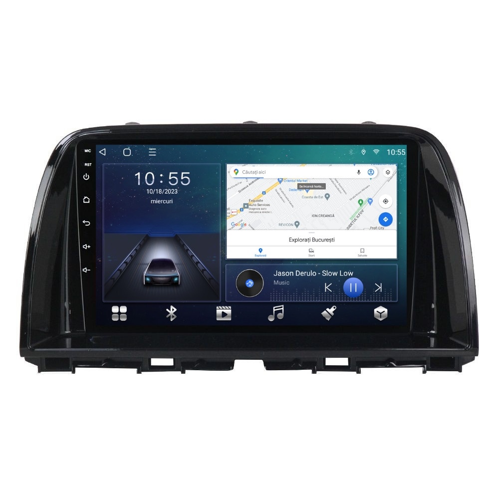 Oferte la Navigatie dedicata cu Android Mazda CX-5 2011 - 2017, 2GB RAM, Radio GPS Dual Zone, Display HD QLED 9" Touchscreen, Internet Wi-Fi si slot SIM 4G, Bluetooth, MirrorLink, USB
