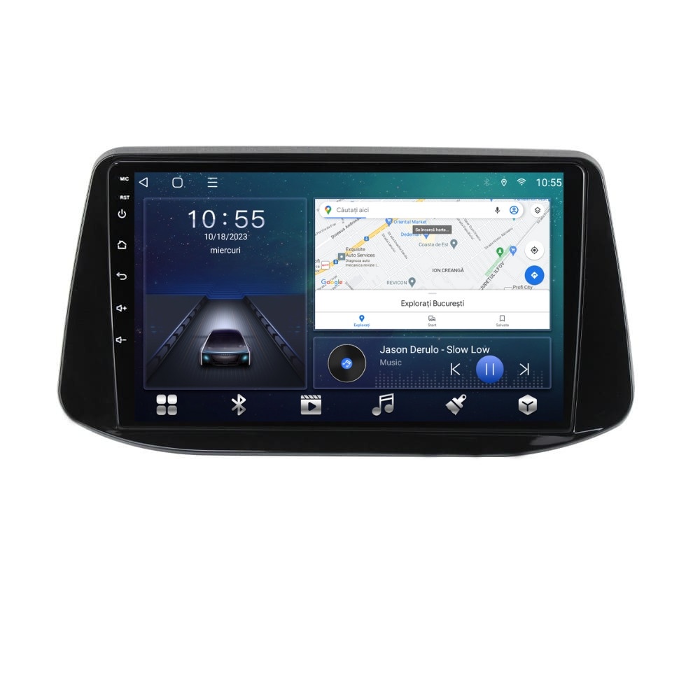 Oferte la Navigatie dedicata cu Android Hyundai i30 dupa 2017, 2GB RAM, Radio GPS Dual Zone, Display HD QLED 9" Touchscreen, Internet Wi-Fi si slot SIM 4G, Bluetooth, MirrorLink, USB