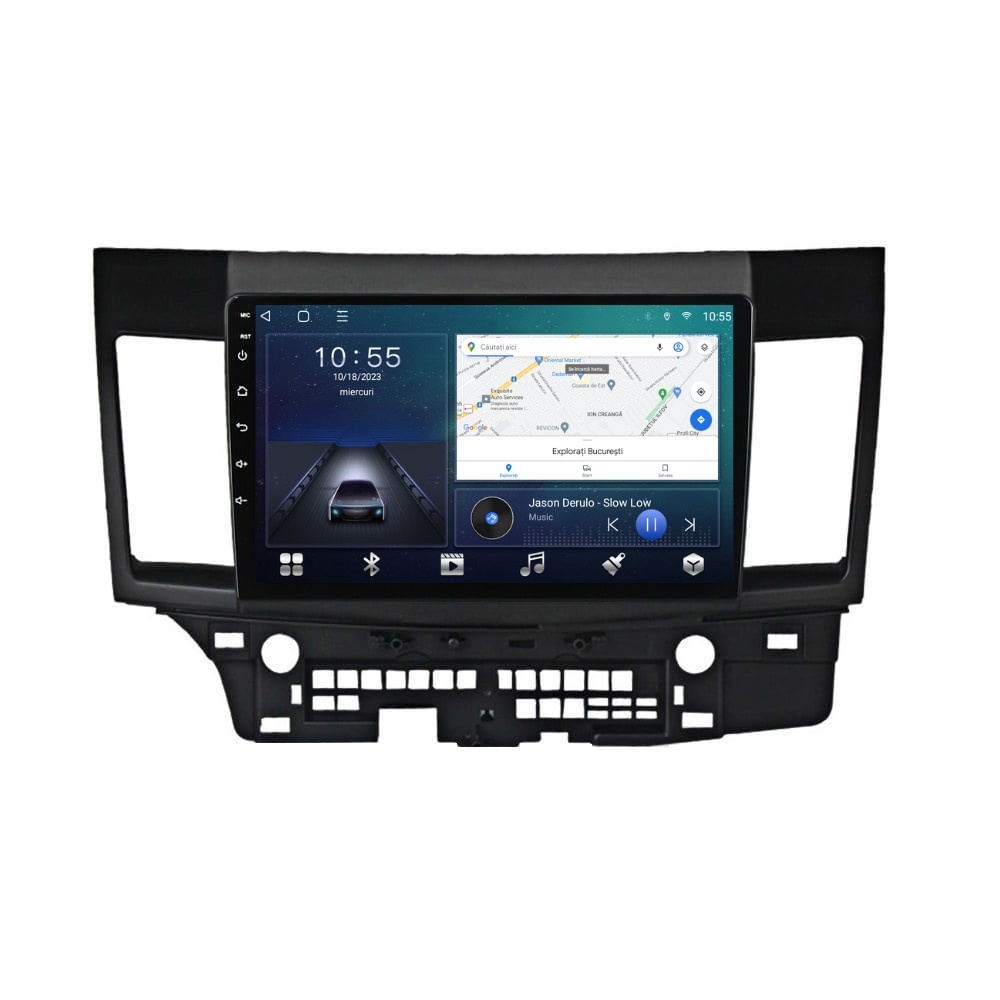 Oferte la Navigatie dedicata cu Android Mitsubishi Lancer dupa 2007, 2GB RAM, Radio GPS Dual Zone, Display HD QLED 10" Touchscreen, Internet Wi-Fi si slot SIM 4G, Bluetooth, MirrorLink, USB