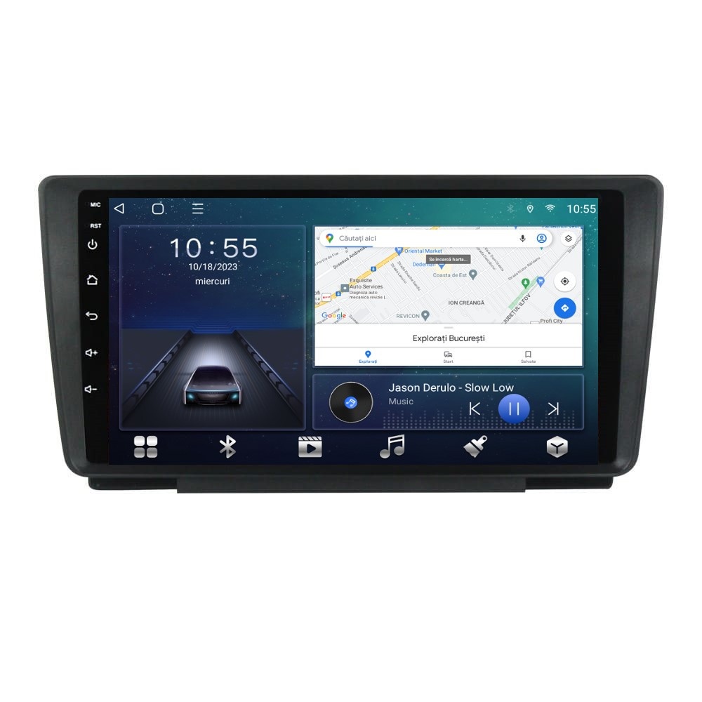 Oferte la Navigatie dedicata cu Android Skoda Octavia II 2004 - 2013, 2GB RAM, Radio GPS Dual Zone, Display HD QLED 9" Touchscreen, Internet WiFi si slot SIM 4G, Bluetooth, MirrorLink, USB